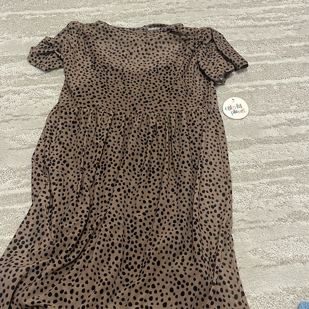 Tween mesh dress with black dots